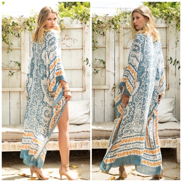 Tribal Road Damask Duster Kimono - Picture 4 of 5